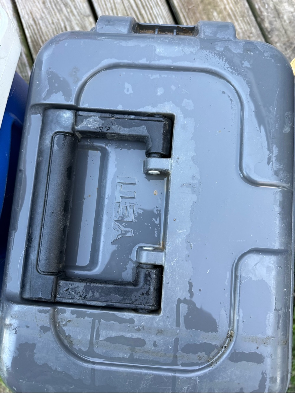 Yeti Hard storage box in Gray with Black Handle